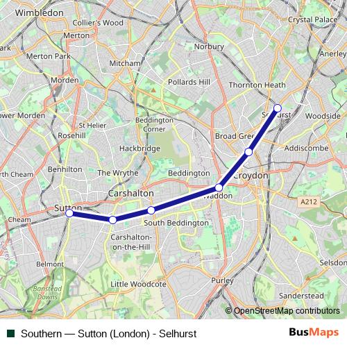 Southern rail Line Map