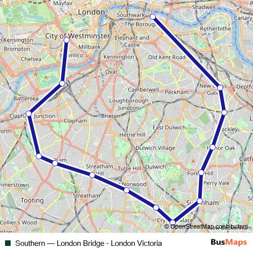 Southern rail Line Map