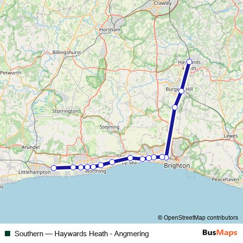 Southern rail Line Map