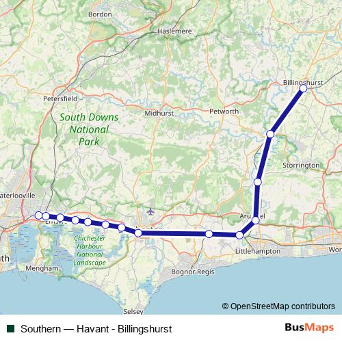 Southern rail Line Map