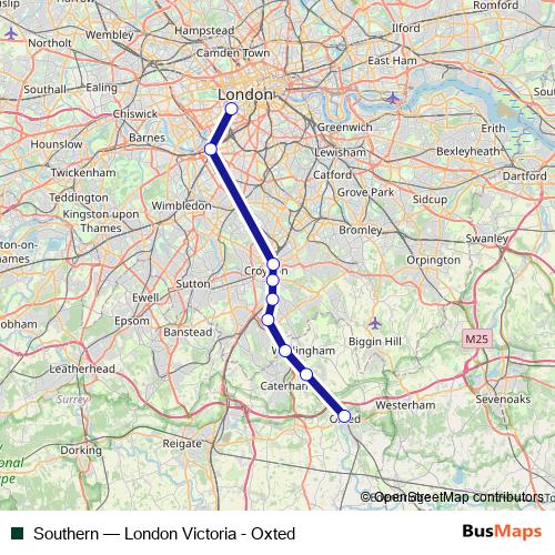 Southern rail Line Map