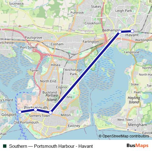 Southern rail Line Map
