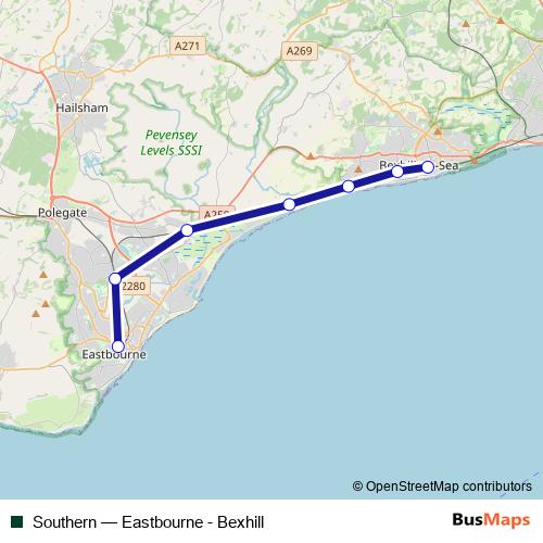 Southern rail Line Map