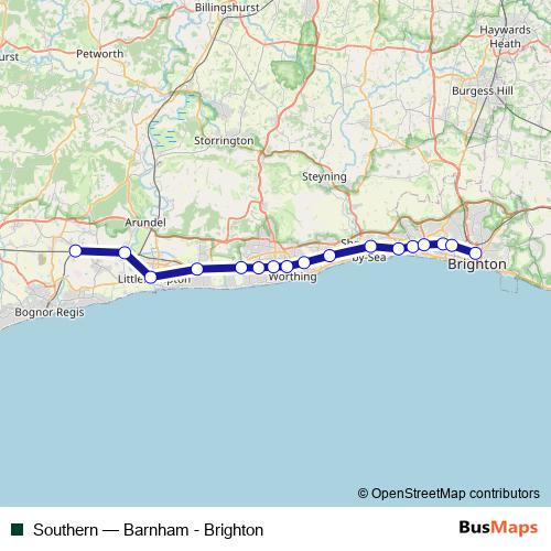 Southern rail Line Map