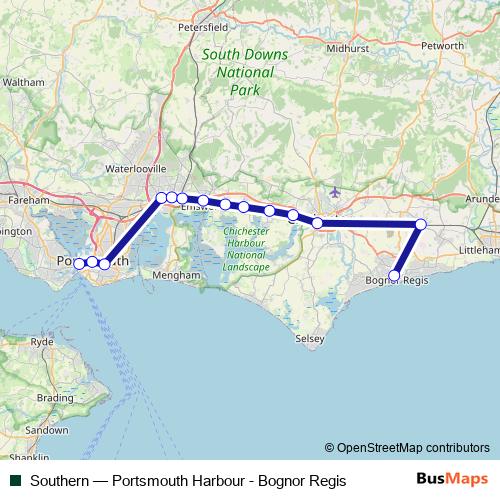 Southern rail Line Map