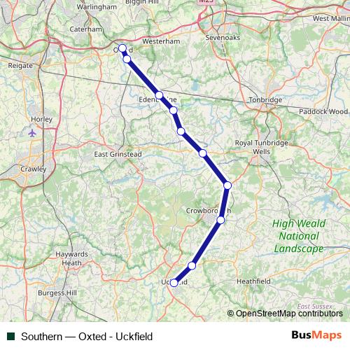 Southern rail Line Map
