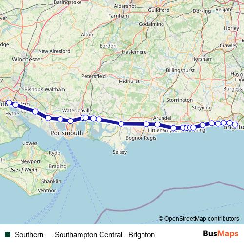 Southern rail Line Map
