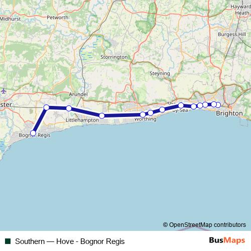 Southern rail Line Map