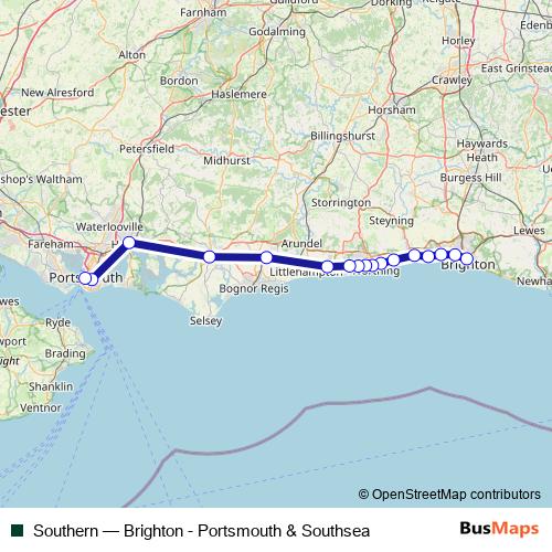Southern rail Line Map