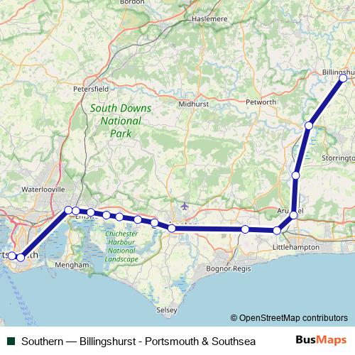Southern rail Line Map
