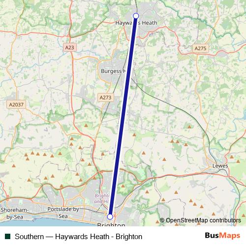 Southern rail Line Map