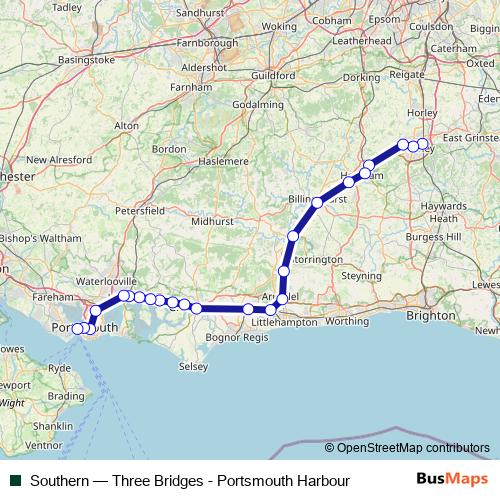 Southern rail Line Map
