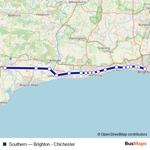 Southern rail Line Map