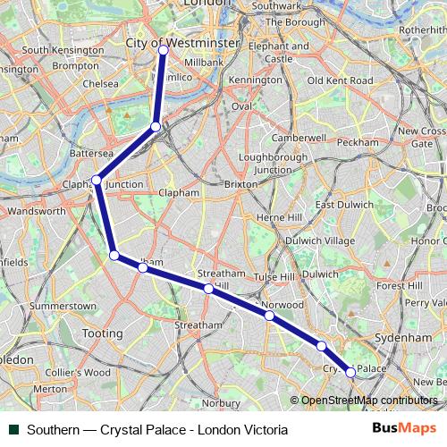Southern rail Line Map