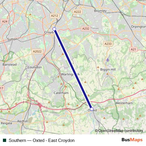 Southern rail Line Map