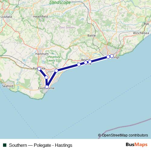 Southern rail Line Map