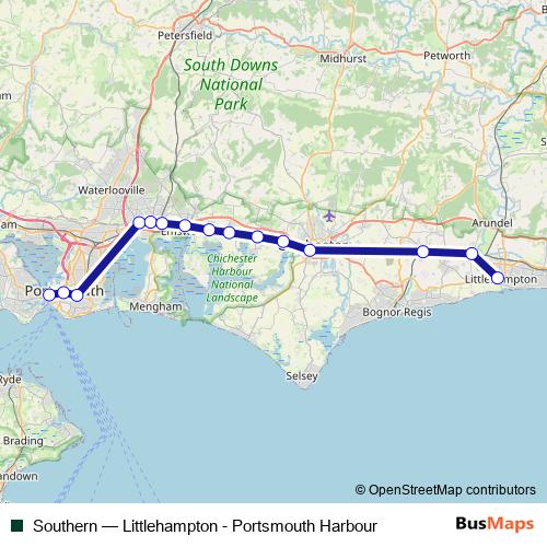 Southern rail Line Map