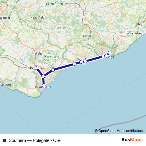Southern rail Line Map