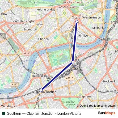 Southern rail Line Map