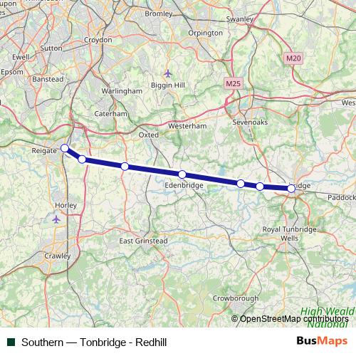 Southern rail Line Map