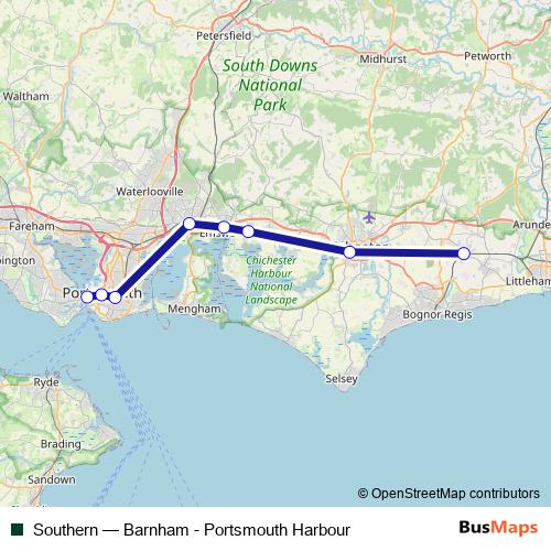 Southern rail Line Map