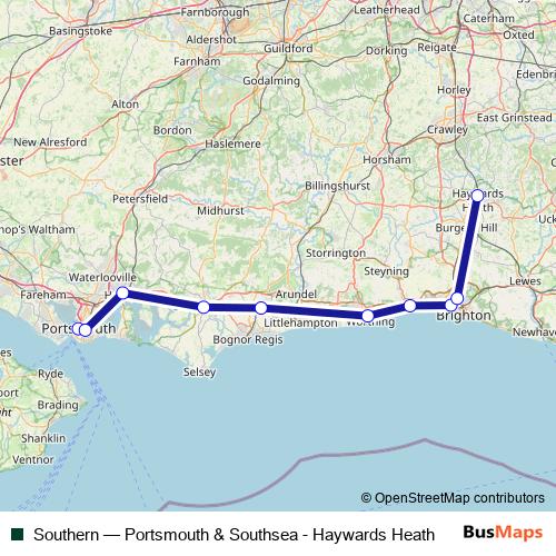 Southern rail Line Map
