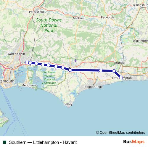 Southern rail Line Map