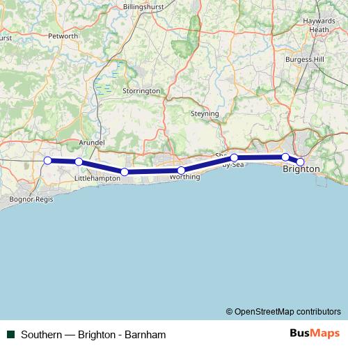 Southern rail Line Map