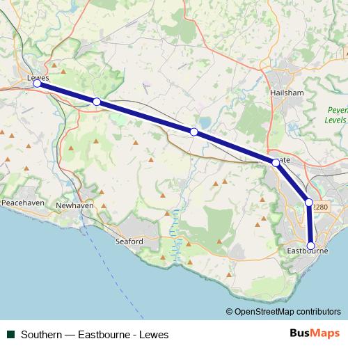 Southern rail Line Map