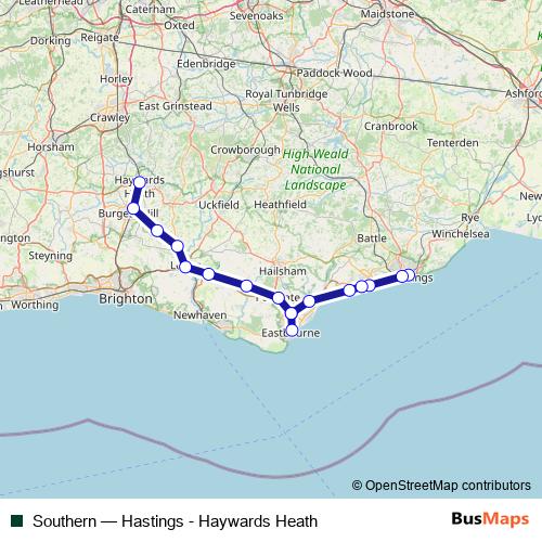 Southern rail Line Map