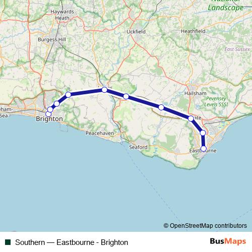 Southern rail Line Map