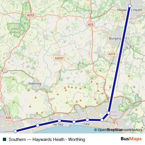 Southern rail Line Map