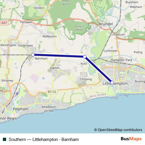 Southern rail Line Map