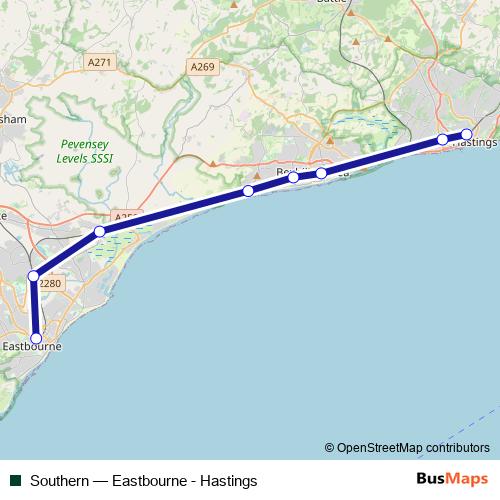 Southern rail Line Map