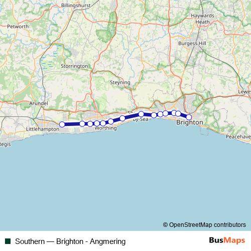Southern rail Line Map