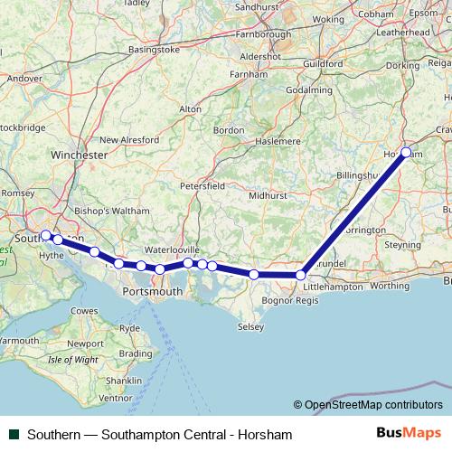 Southern rail Line Map
