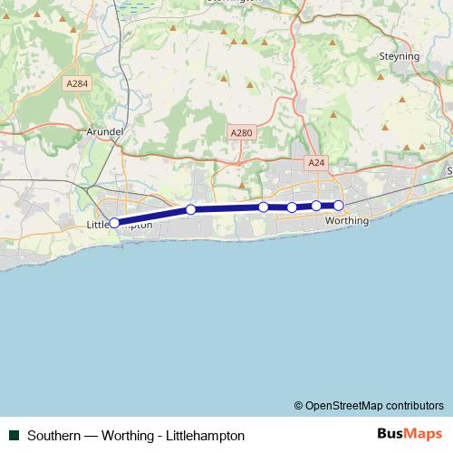 Southern rail Line Map
