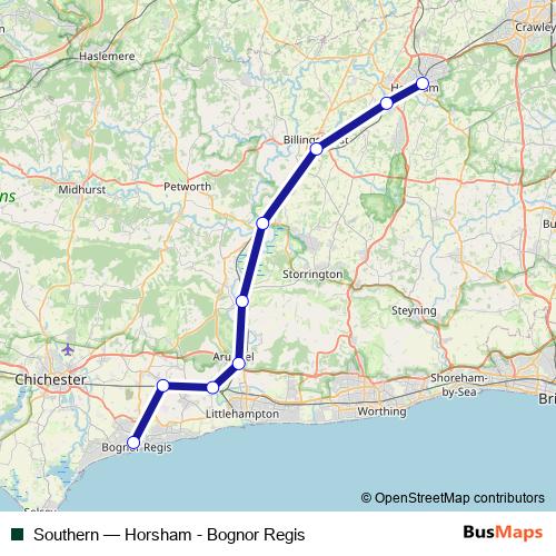 Southern rail Line Map