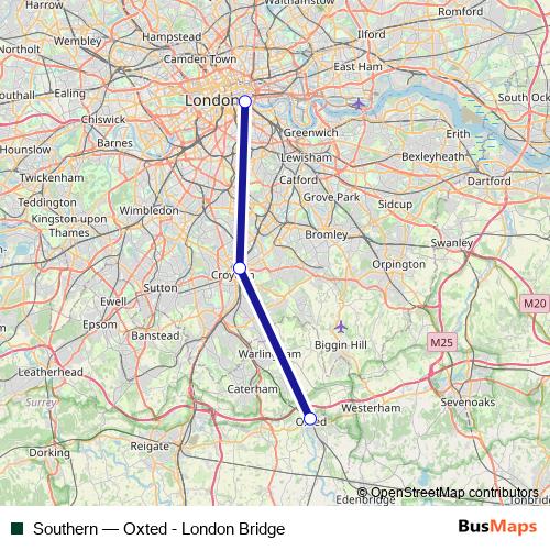Southern rail Line Map