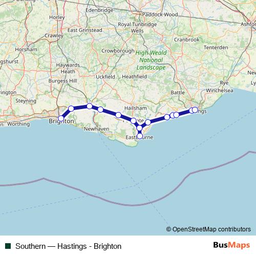 Southern rail Line Map