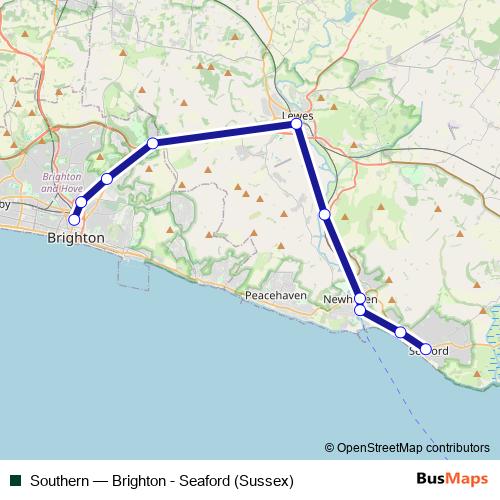 Southern rail Line Map