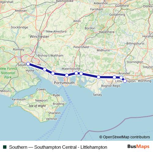 Southern rail Line Map