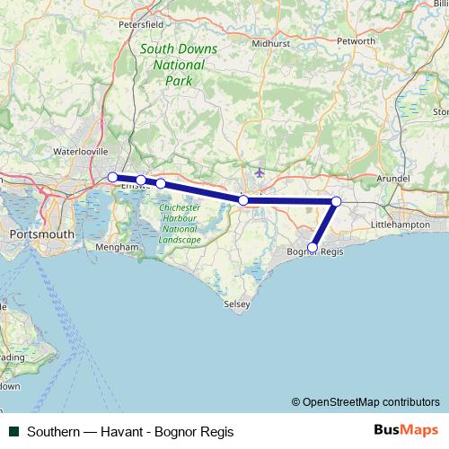 Southern rail Line Map