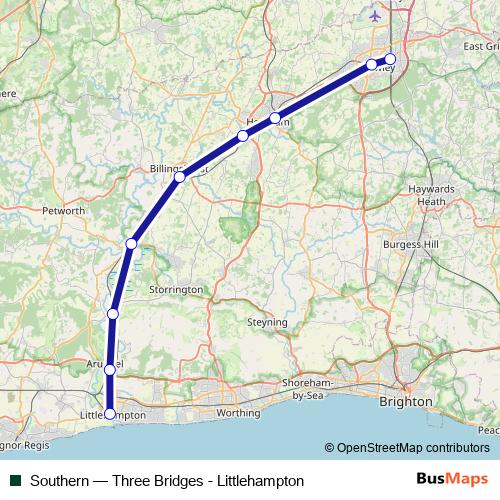 Southern rail Line Map