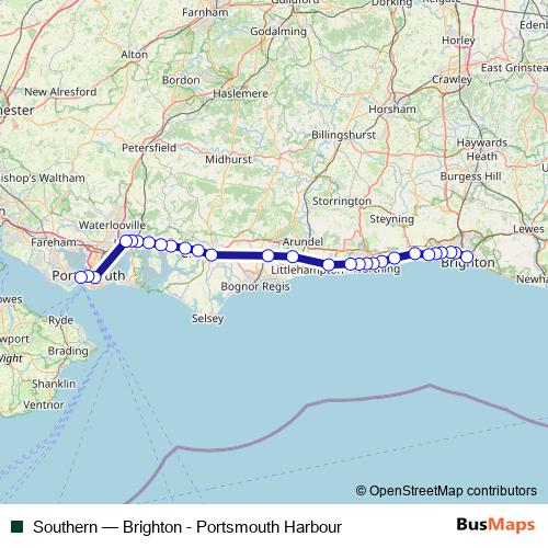 Southern rail Line Map