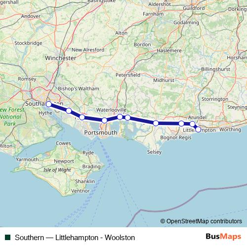 Southern rail Line Map