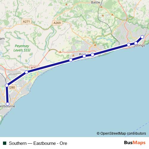 Southern rail Line Map