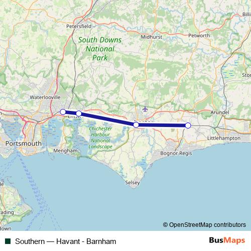 Southern rail Line Map