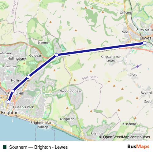 Southern rail Line Map