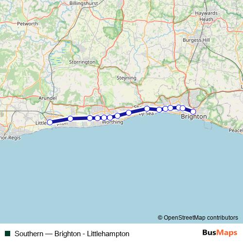 Southern rail Line Map